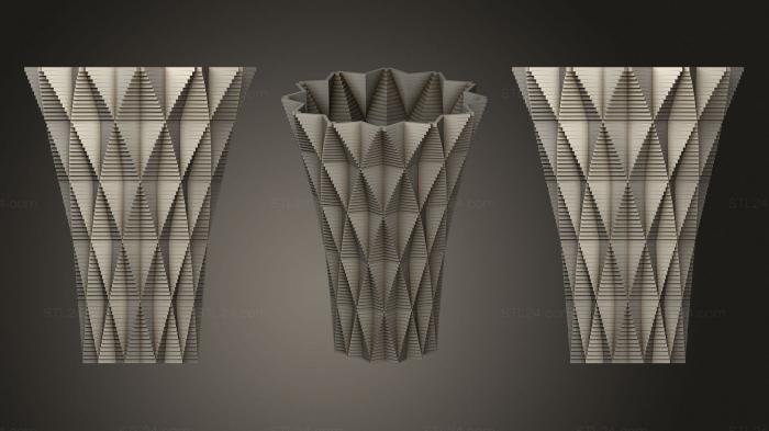 Вазы (Квадратная Чашка-ваза (12), VZ_1096) 3D модель для ЧПУ станка