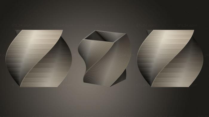 Вазы (Квадратная Чашка-ваза (40), VZ_1118) 3D модель для ЧПУ станка