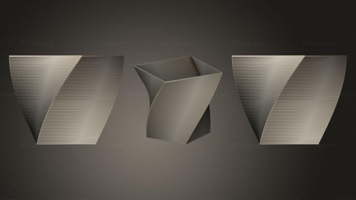 Vases (Square Vase Cup 2, VZ_1138) 3D models for cnc