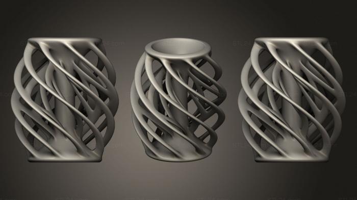 Vases (Twisted Connected Vase, VZ_1202) 3D models for cnc