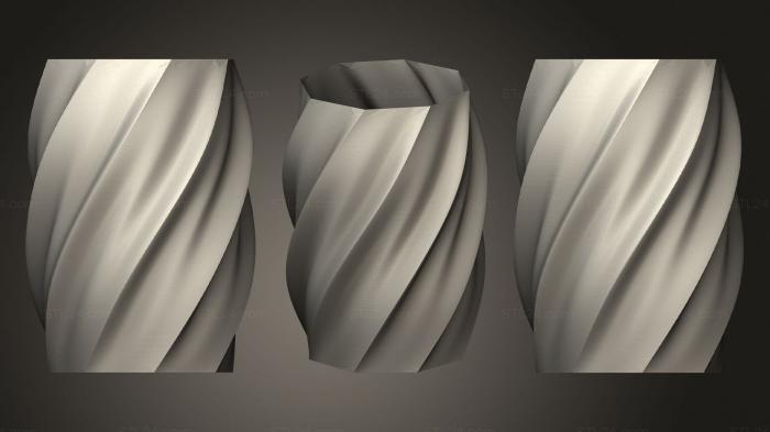 Vases (Twisty Vase (1), VZ_1215) 3D models for cnc
