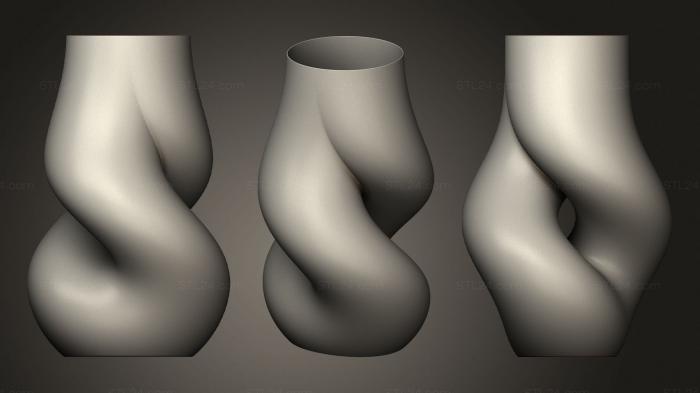 Vases (Twisty Vase, VZ_1216) 3D models for cnc