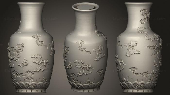 Vases (Vase Of Dragon Pattern, VZ_1268) 3D models for cnc