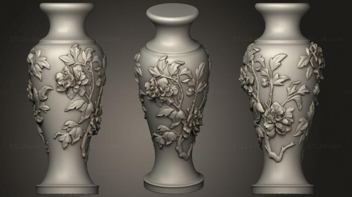 Vases (Vase Of Peony Pattern, VZ_1271) 3D models for cnc
