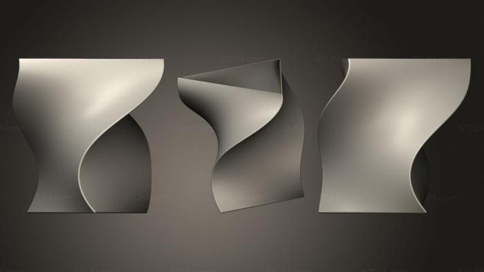 Vases (Vase Twisted Triangle, VZ_1274) 3D models for cnc
