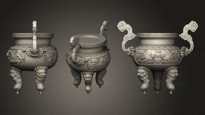 Vases (Vase with legs, VZ_1278) 3D models for cnc