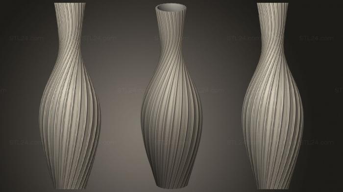 Vases (Vase With Twisted Clover Shape Fillets, VZ_1279) 3D models for cnc