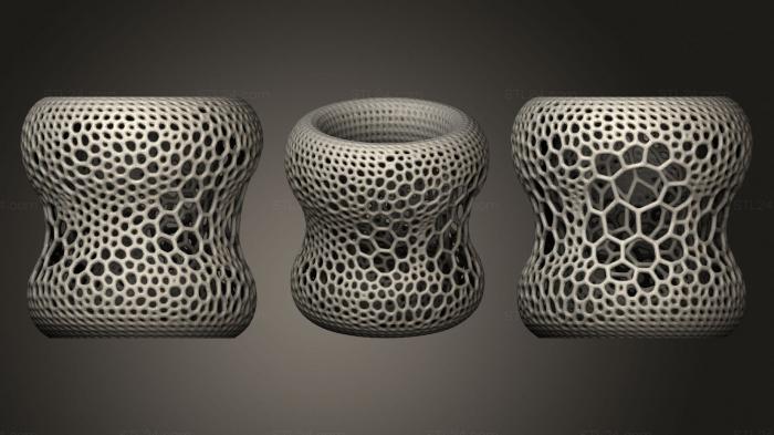 Vases (Voronoi Vase Fits Gemma And 16 Neopixel Ring, VZ_1296) 3D models for cnc