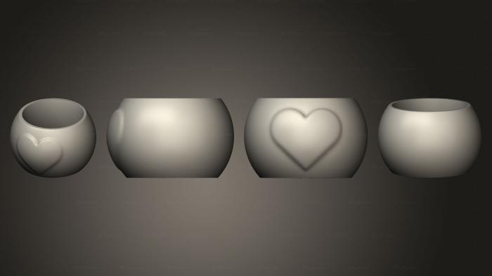 Vases (Emoji Coração Mesa Aberto, VZ_1320) 3D models for cnc