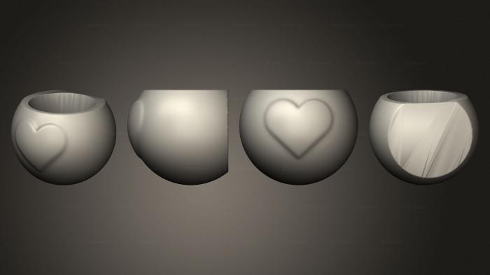 Vases (Emoji Coração Parede Aberto, VZ_1321) 3D models for cnc