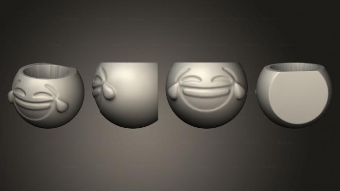 Вазы (Emoji Gargalhada 2 Parede Aberto, VZ_1325) 3D модель для ЧПУ станка