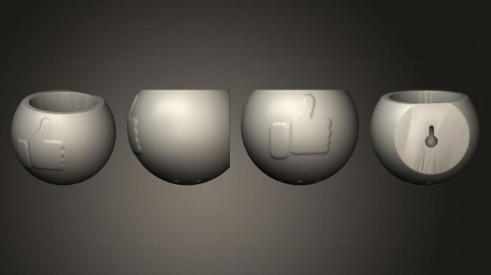 Vases (Emoji Like Parede Aberto Furo Suporte, VZ_1329) 3D models for cnc