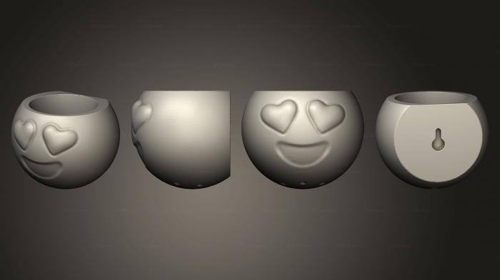 Вазы (Emoji Olho Coracao Aberto Furo Parede Suporte Parafuso, VZ_1331) 3D модель для ЧПУ станка