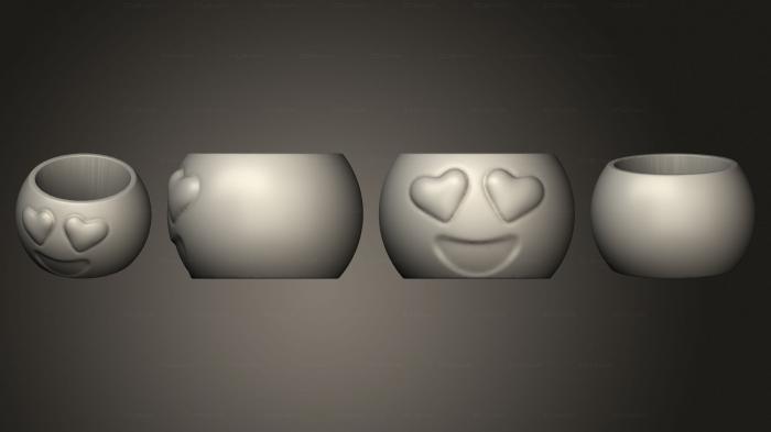 Вазы (Emoji Olho Coracao Mesa Aberto, VZ_1332) 3D модель для ЧПУ станка