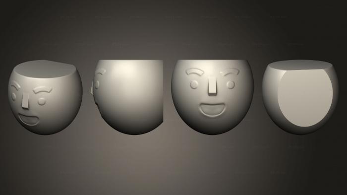 Vases (Emoji Oval 1 Parede Fechado, VZ_1335) 3D models for cnc