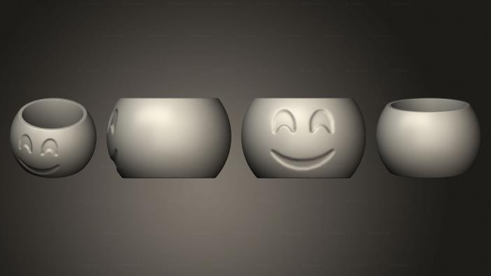 Vases (Emoji Sorriso 1 Mesa Aberto, VZ_1346) 3D models for cnc