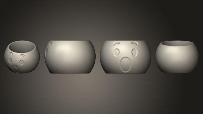 Vases (Emoji Surpreso Mesa Aberto, VZ_1347) 3D models for cnc