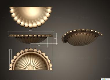 Vases (Vase rosette in the Form of poluchashi, VZ_1435) 3D models for cnc