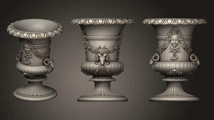 Vases (Rococo park flowerpot, VZ_1437) 3D models for cnc