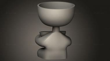 Vases (Vasos PERNA CRUZADA Cabeca, VZ_1759) 3D models for cnc