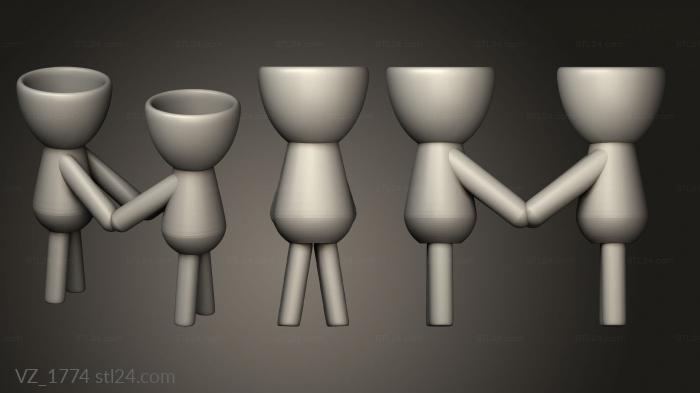 Vases (vasos vaso namorados, VZ_1774) 3D models for cnc