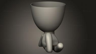 Vases (vasos Vaso Deitado com mao na cabeca, VZ_1781) 3D models for cnc