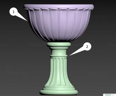 Vases (Vase with a classic shape on a leg, VZ_1804) 3D models for cnc