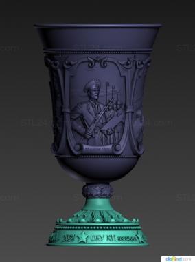 Vases (Glass with a panel on military tekmatiku, VZ_1807) 3D models for cnc