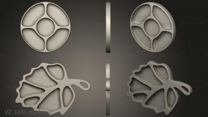 Vases (Two trays, VZ_1810) 3D models for cnc