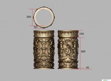 Vases (Vase lower column, VZ_1811) 3D models for cnc