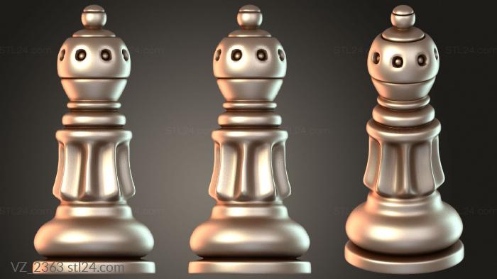 Вазы (Шахматинский епископ, VZ_2363) 3D модель для ЧПУ станка