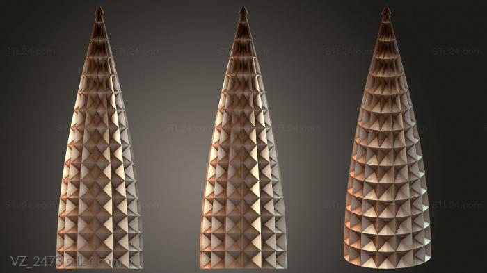Вазы (Ваза Конусообразная Закругленная, VZ_2473) 3D модель для ЧПУ станка
