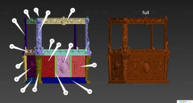 Витрины (Резной аквариум, VTR_0009) 3D модель для ЧПУ станка