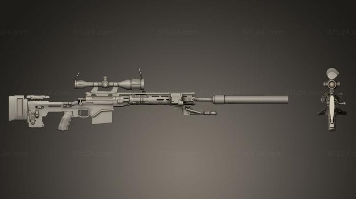 Оружие (Снайперская винтовка Remington MSR, WPN_0004) 3D модель для ЧПУ станка
