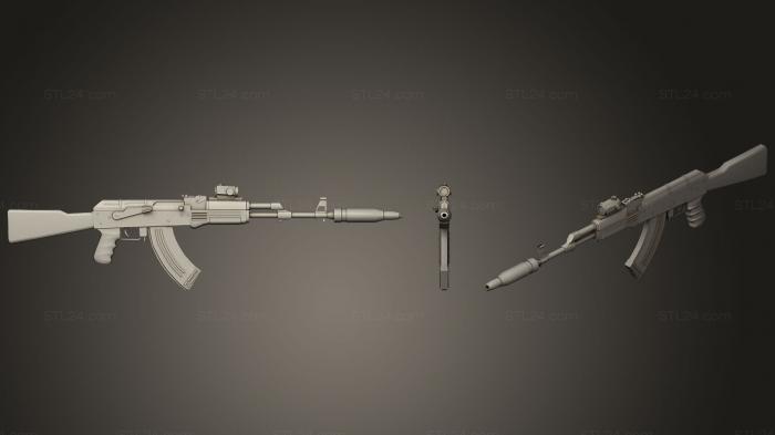 Оружие (АКМ Kryptek Highlander, WPN_0022) 3D модель для ЧПУ станка