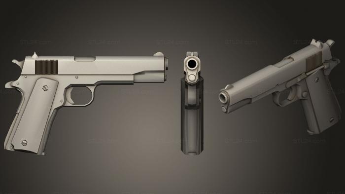 Оружие (Пистолет с гравировкой, WPN_0166) 3D модель для ЧПУ станка