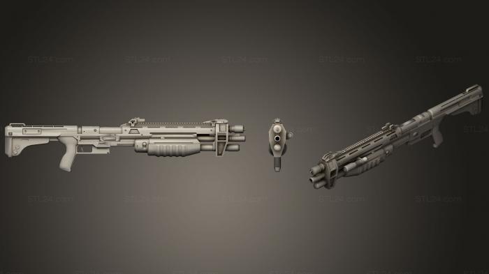 Оружие (Дробовик Halo Reach M45, WPN_0228) 3D модель для ЧПУ станка