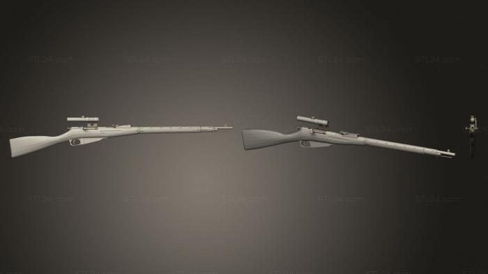 Weapon (Mosin nagant ww2 ussr sniper rifle, WPN_0254) 3D models for cnc