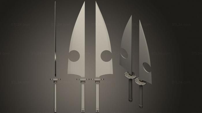 Weapon (Uzui Tengen swords Demon Slayer Katana from Kimetsu no Yaiba, WPN_0281) 3D models for cnc
