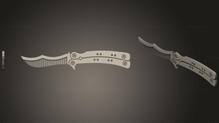 Оружие (Гребень с Ножом-бабочкой, WPN_0306) 3D модель для ЧПУ станка