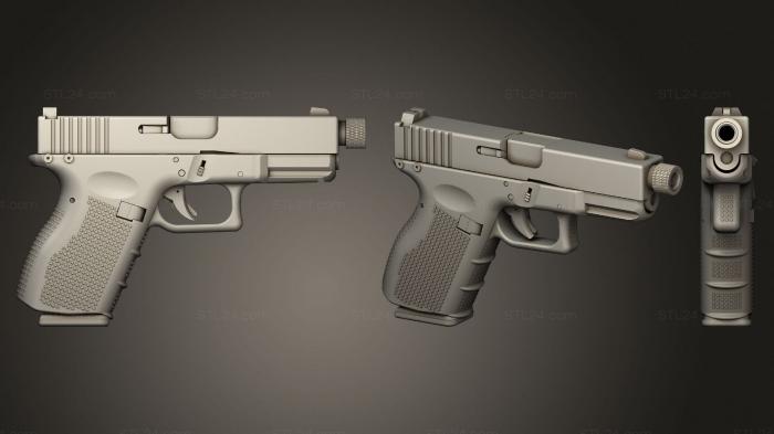 Оружие (Глок 19 в комплекте, WPN_0329) 3D модель для ЧПУ станка