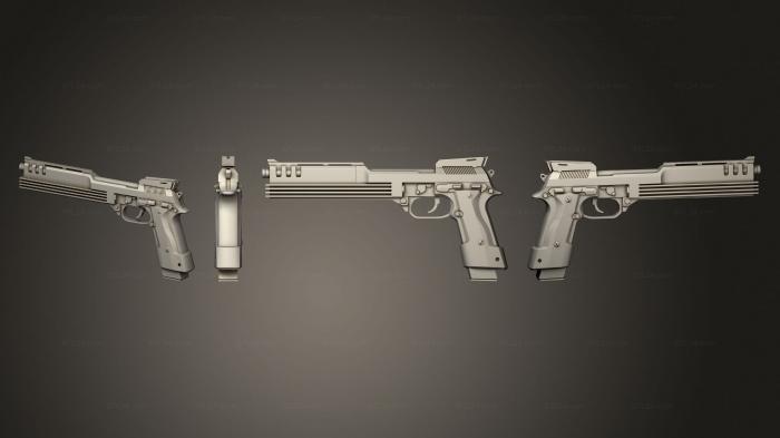 Оружие (Пистолет - пулемет Beretta 93 R Robocop Gun, WPN_0358) 3D модель для ЧПУ станка