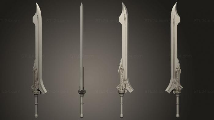 Оружие (Devil may cry 4 меч красной королевы, WPN_0390) 3D модель для ЧПУ станка