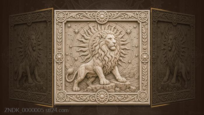 Lion - royal lion and solar mane 3d STL model