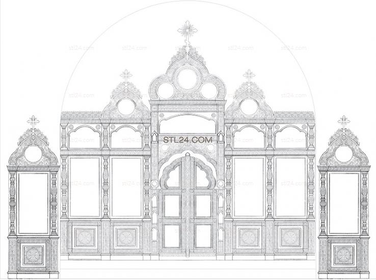 Иконостас из дерева чертежи Иконостасы - 8 (1) ICONOSTASIS_0026 - 3D model 3DSMAX / OBJ / STL 3D модель для 